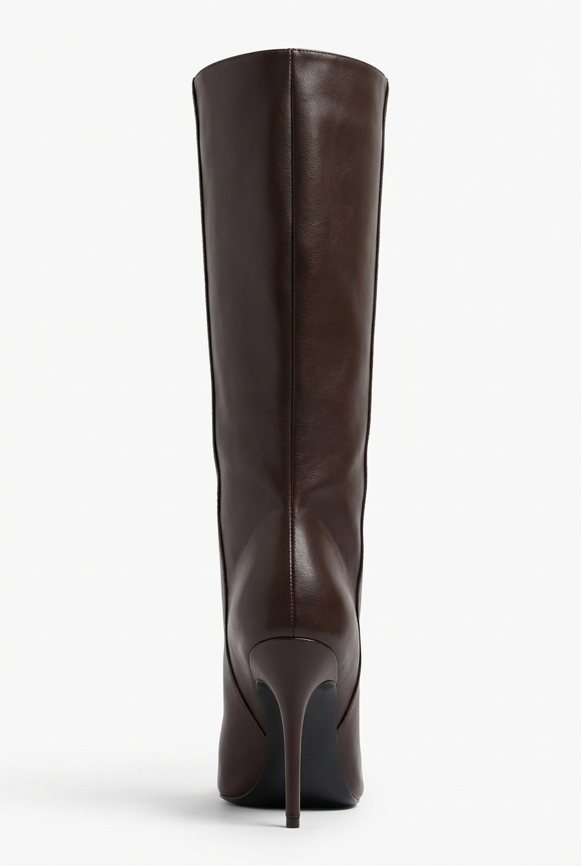 Botte haute marron Synthétique Femme - Style cowboy, talon aiguille
