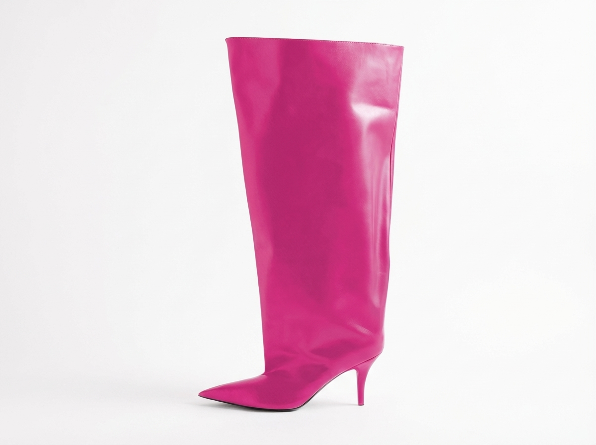 Botte haute rose Synthétique Femme - Cuir lisse