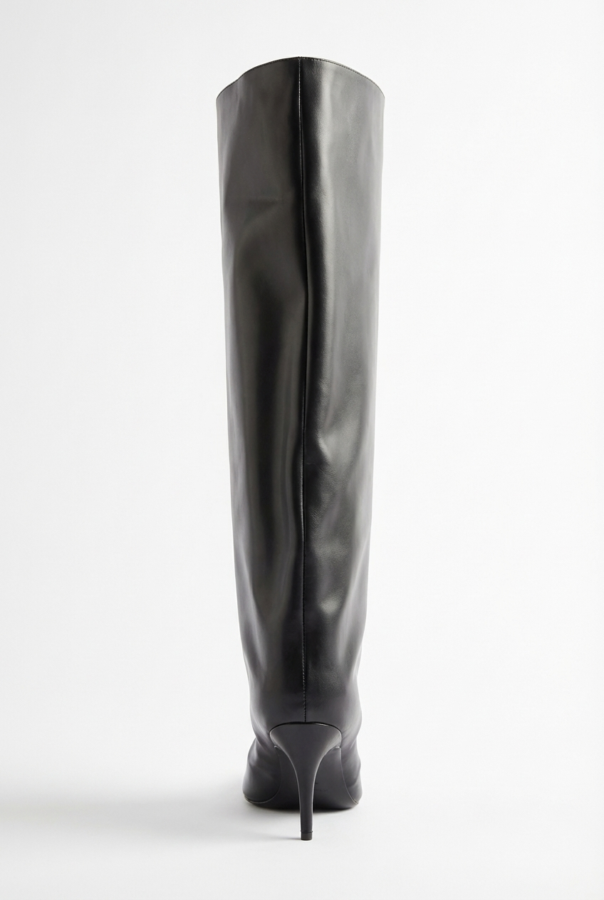 Botte haute noir Synthétique Femme - Bout pointu, talon aiguille