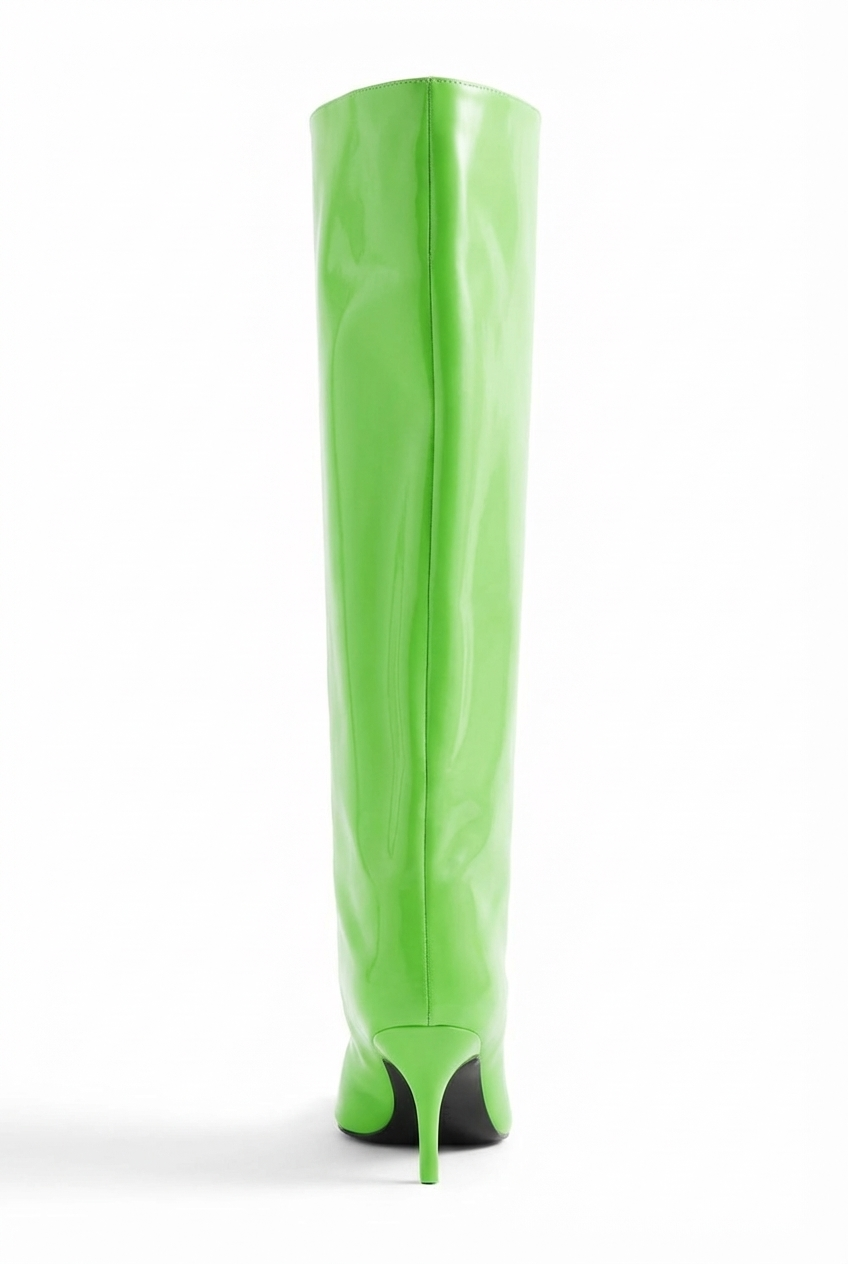 Botte haute vert Synthétique Femme - Rabat, talon fin
