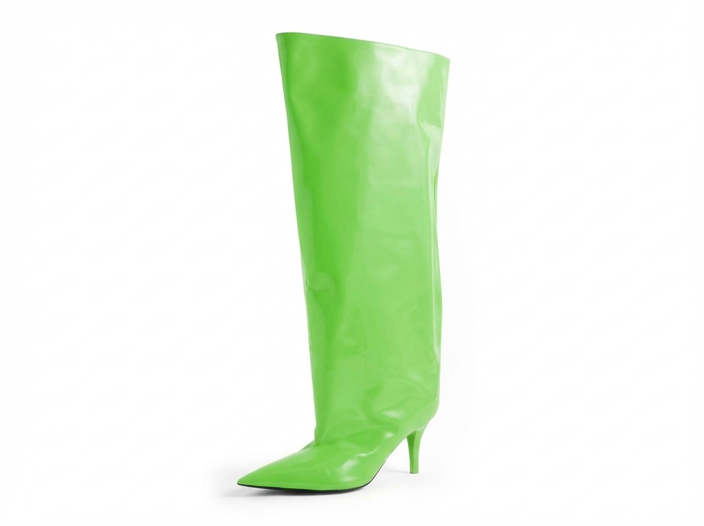 Botte haute vert Synthétique Femme - Rabat, talon fin