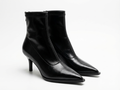 Bottine à talon noir Synthétique Femme - Bout pointu