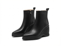 Bottine à talon noir Synthétique Femme - Talon compensé, bout pointu