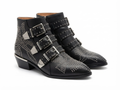 Santiag basse noir Cuir Femme - Clous et boucles, style rétro