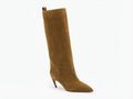 Botte haute camel Daim Synthétique Femme - Bout pointu