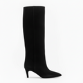 Botte haute noir Daim Synthétique Femme - Bout pointu