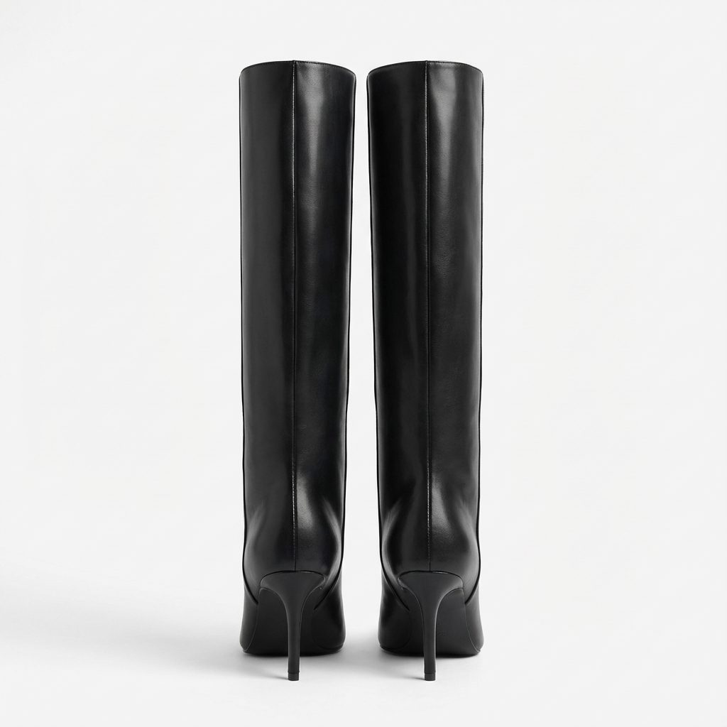 Botte haute noir Synthétique Femme - Style cowboy, bout pointu