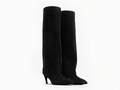 Botte haute noir Daim Synthétique Femme - Talon aiguille