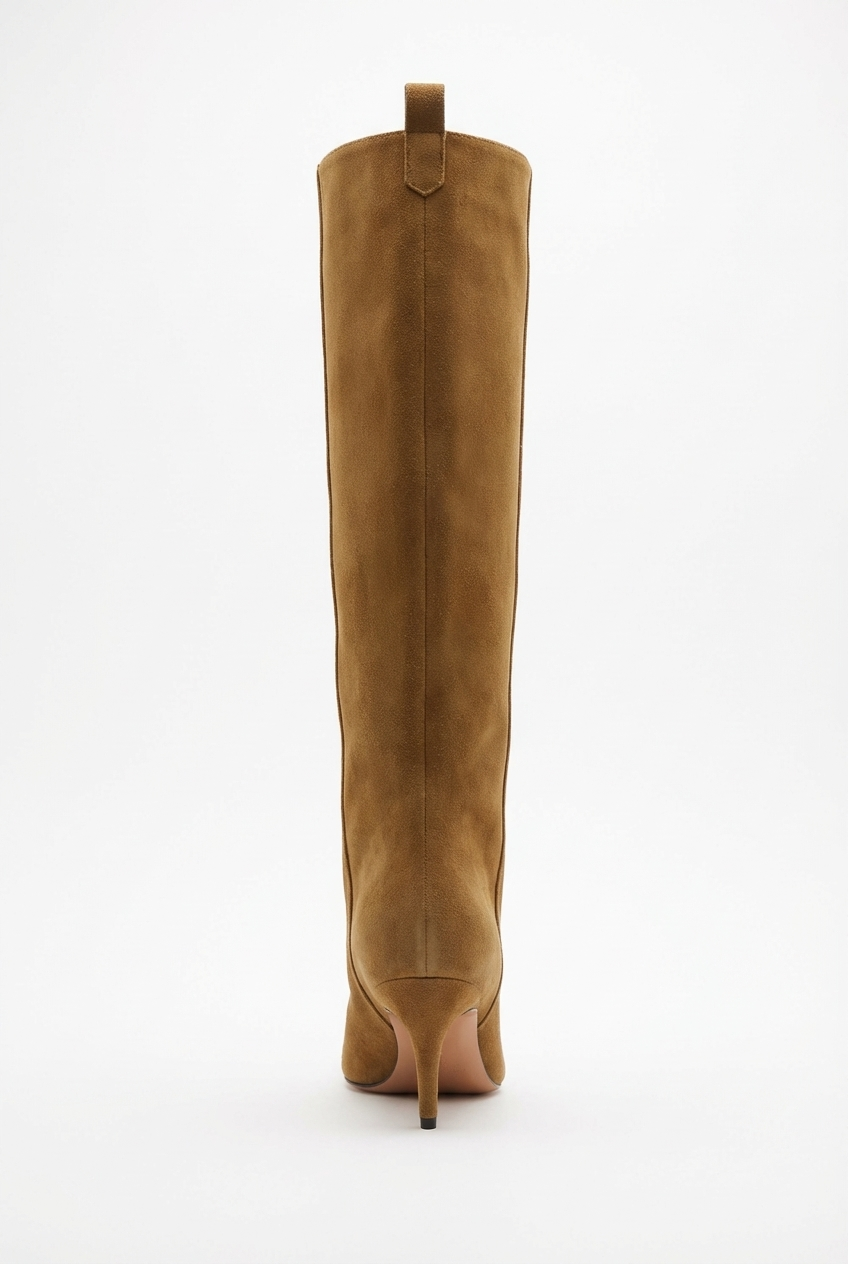 Botte haute camel Daim Synthétique Femme - Talon aiguille