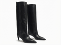 Botte haute noir Synthétique Femme - Bout pointu, talon fin