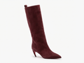 Botte haute rouge Daim Synthétique Femme - Talon fin