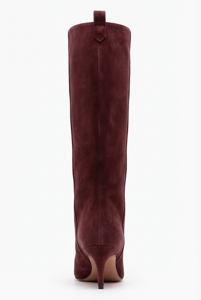 Botte haute marron foncé Daim Femme - Talon aiguille