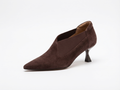Bottine à talon marron foncé Daim Synthétique Femme - Talon aiguille