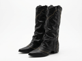 Santiag mi-haute noir Synthétique Femme - Clous, style rétro