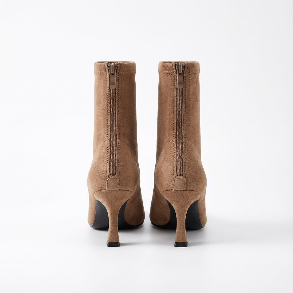 Bottine à talon marron Daim Femme - Style cowboy