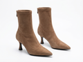 Bottine à talon marron Daim Femme - Style cowboy
