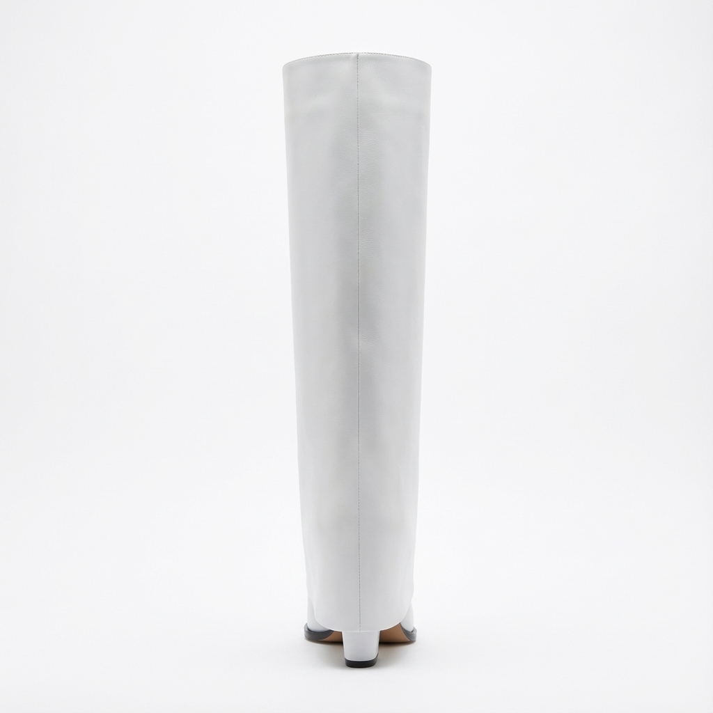 Botte haute gris Cuir Femme - Boucle métallique