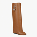 Botte haute camel Cuir Femme - Cadenas