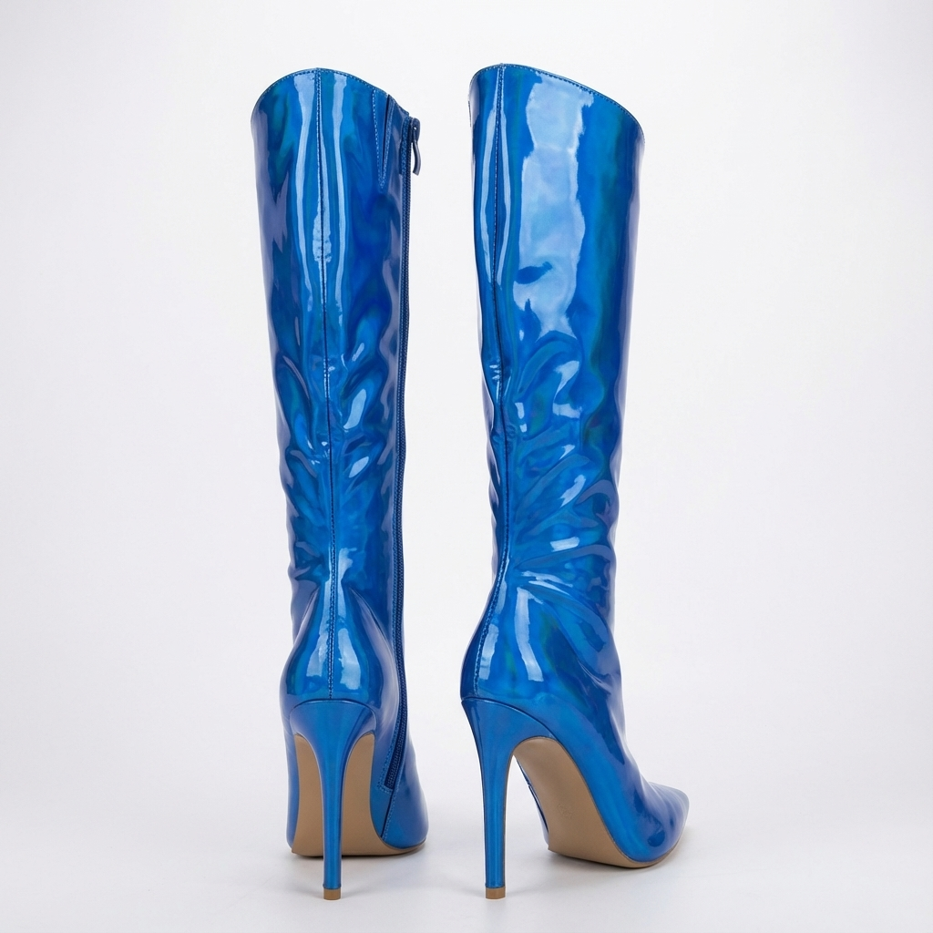 Botte haute bleu Synthétique Femme - Talon aiguille