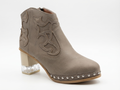 Santiag basse gris Synthétique Femme - Broderies western, clous
