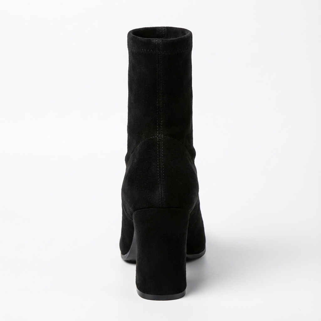 Bottine noir Daim Femme - Bout pointu