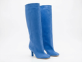Botte haute bleu Daim Synthétique Femme - Sans ornement