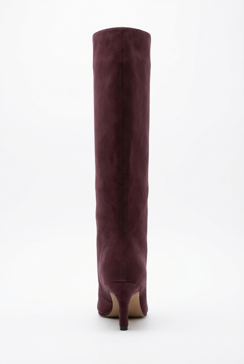Botte haute marron foncé Daim Synthétique Femme - Talon aiguille