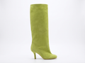 Botte haute vert Daim Synthétique Femme - Talon fin