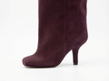 Botte haute violet Daim Synthétique Femme - Style sobre