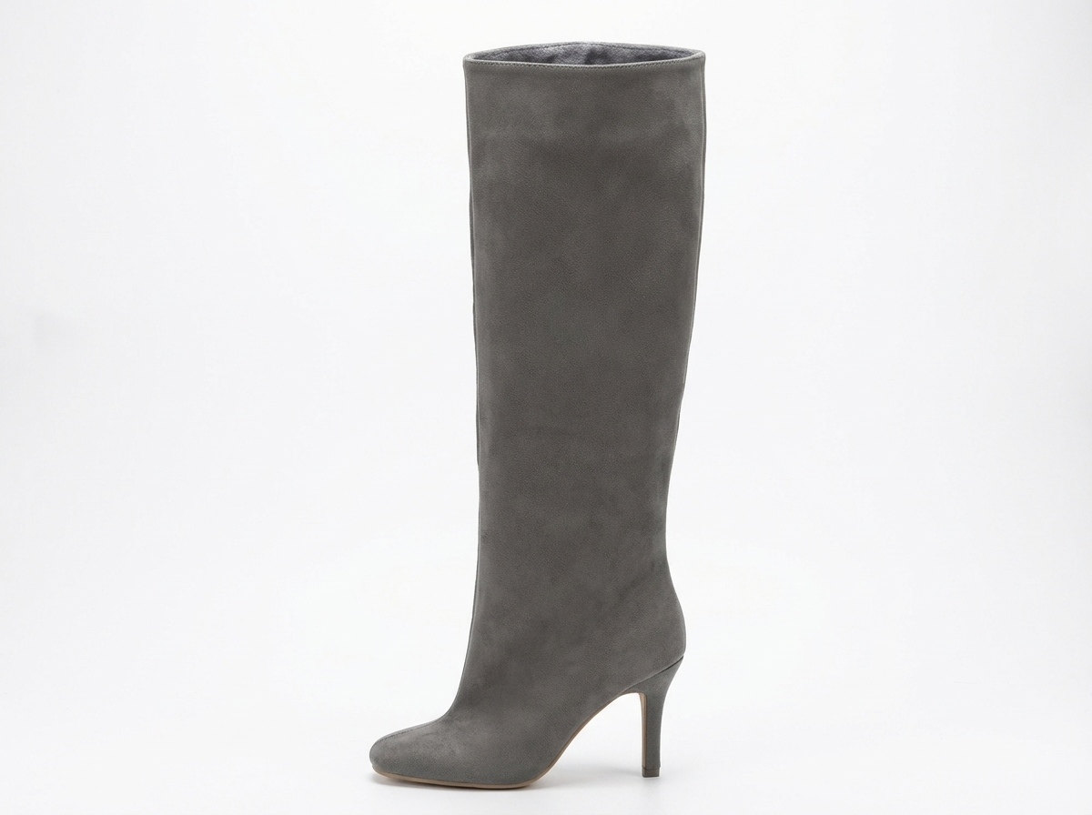 Botte haute gris Daim Synthétique Femme - Talon aiguille