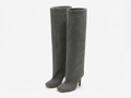 Botte haute gris Daim Synthétique Femme - Talon aiguille