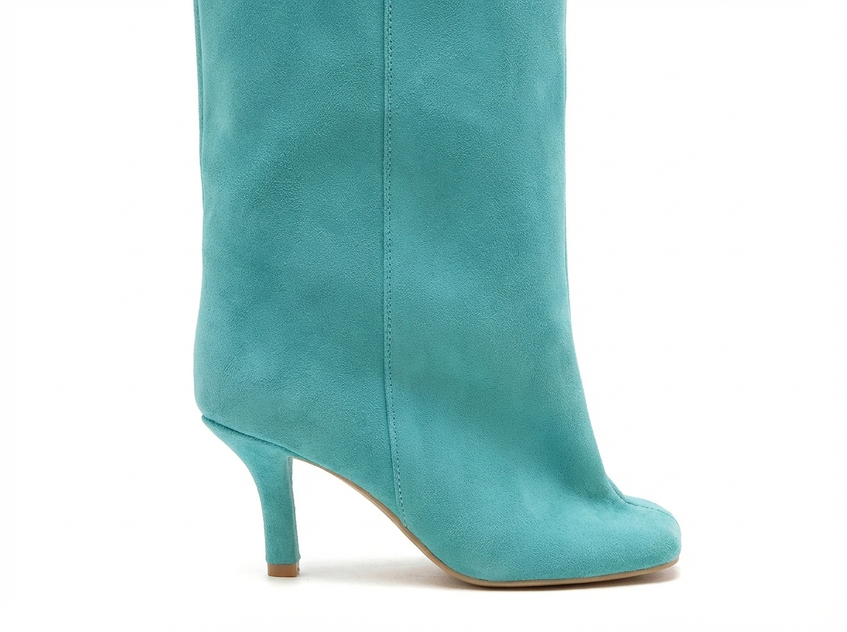 Botte haute bleu Daim Synthétique Femme - Talon aiguille