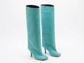 Botte haute bleu Daim Synthétique Femme - Talon aiguille