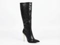 Botte haute noir Synthétique Femme - Motif crocodile
