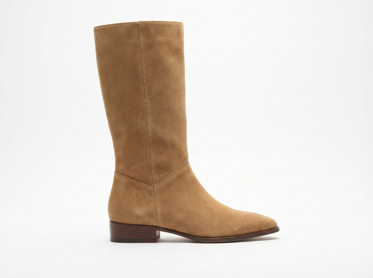Santiag mi-haute camel Simili Cuir Femme - Bout pointu