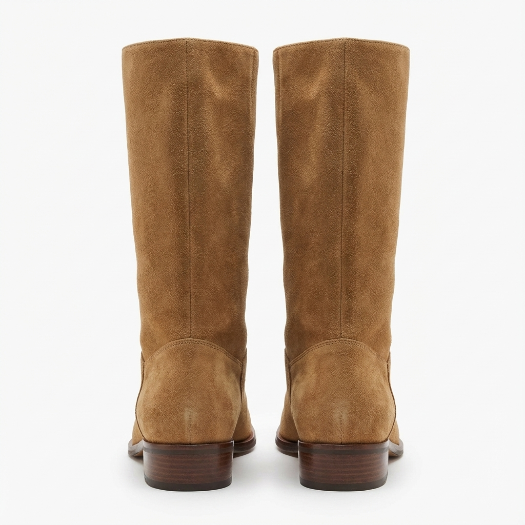 Santiag mi-haute camel Simili Cuir Femme - Bout pointu