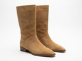 Santiag mi-haute camel Simili Cuir Femme - Bout pointu