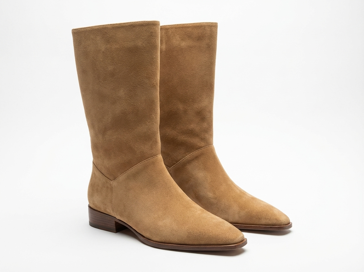 Santiag mi-haute camel Simili Cuir Femme - Bout pointu