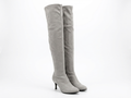 Botte haute gris Daim Synthétique Femme - Style cowboy