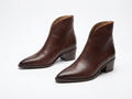 Santiag mi-haute marron Simili Cuir Femme - Talon carré