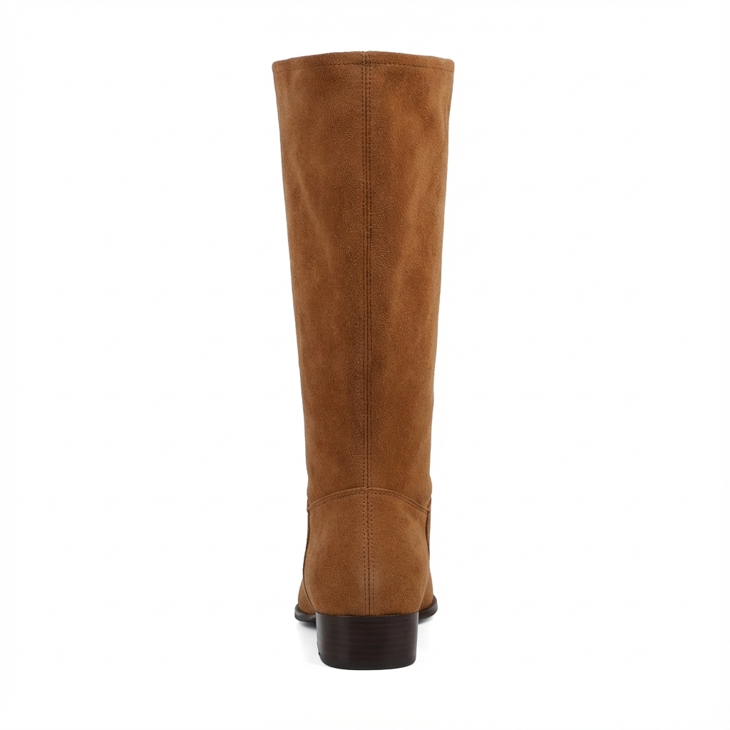 Santiag haute camel Daim Femme - Bout pointu