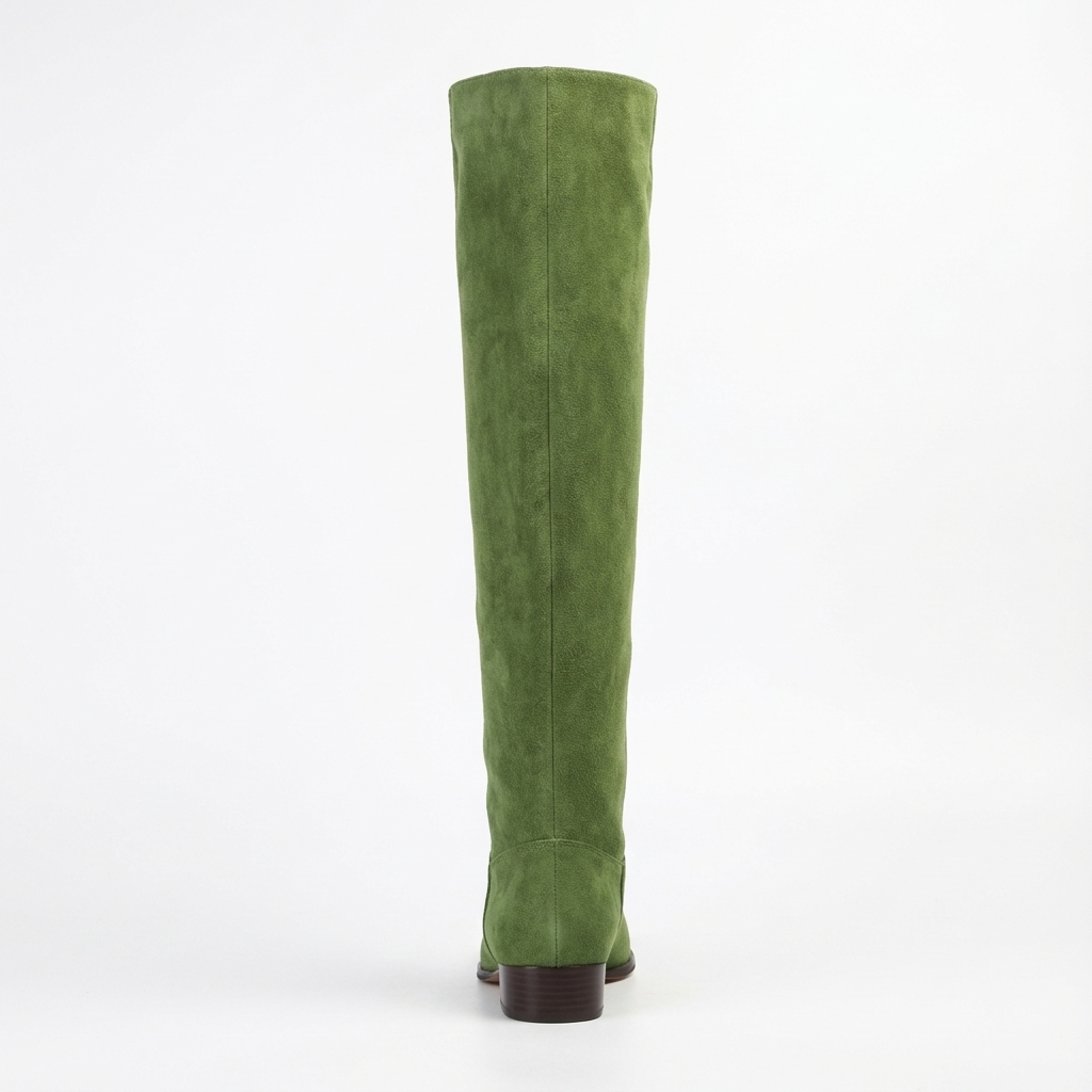 Santiag haute vert Daim Femme - Bout pointu