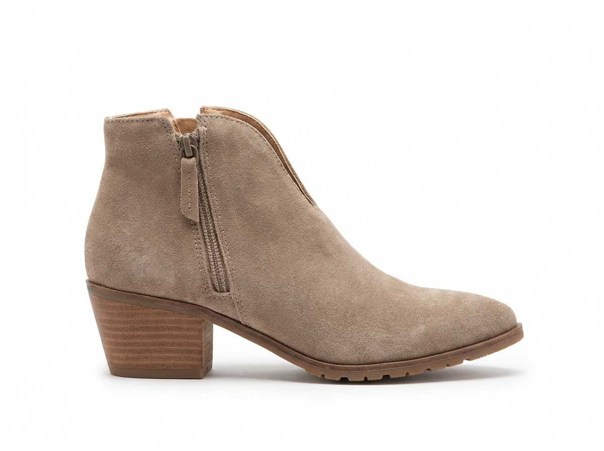 Santiag basse beige Daim Femme - Motif léopard
