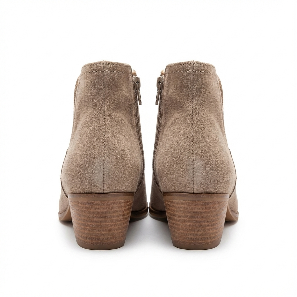 Santiag basse beige Daim Femme - Motif léopard