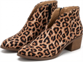 Santiag basse marron clair Synthétique Femme - Motif léopard