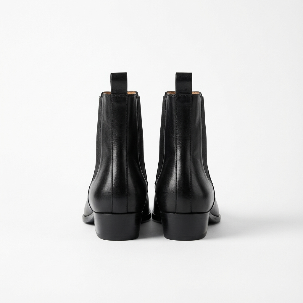 Bottine chelsea noir Cuir Femme - Cuir lisse
