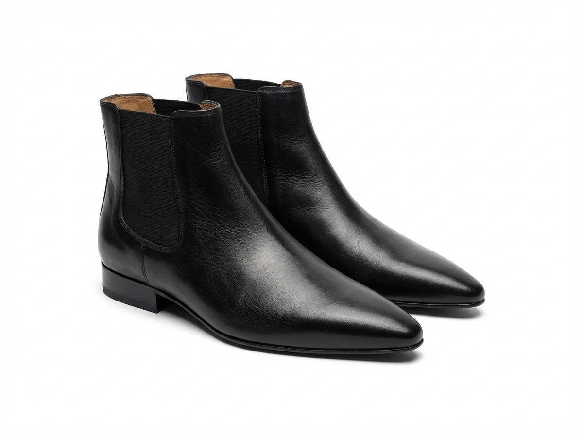 Bottine chelsea noir Cuir Femme - Cuir lisse