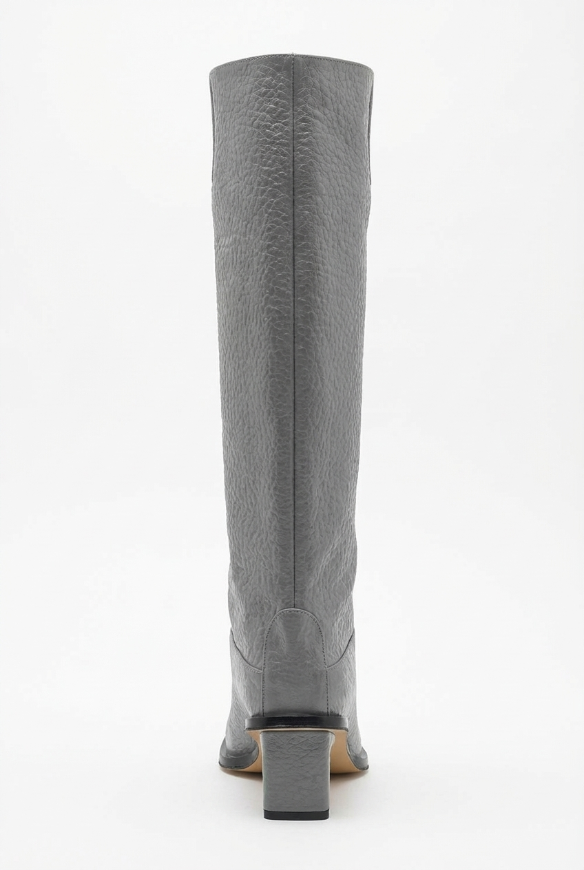 Botte haute gris Synthétique Femme - Bout carré, style cowboy