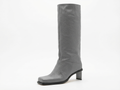 Botte haute gris Synthétique Femme - Bout carré, style cowboy