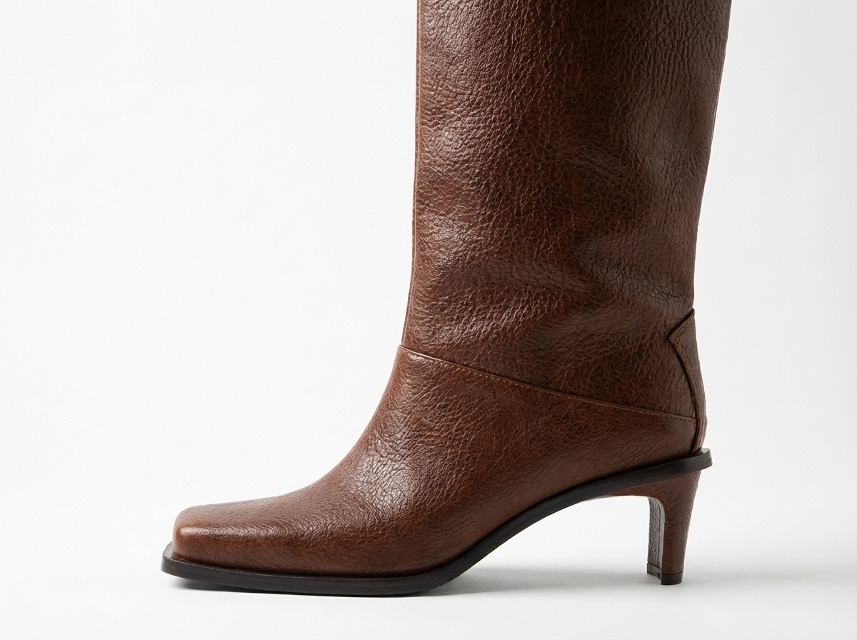 Botte haute marron Synthétique Femme - Bout carré